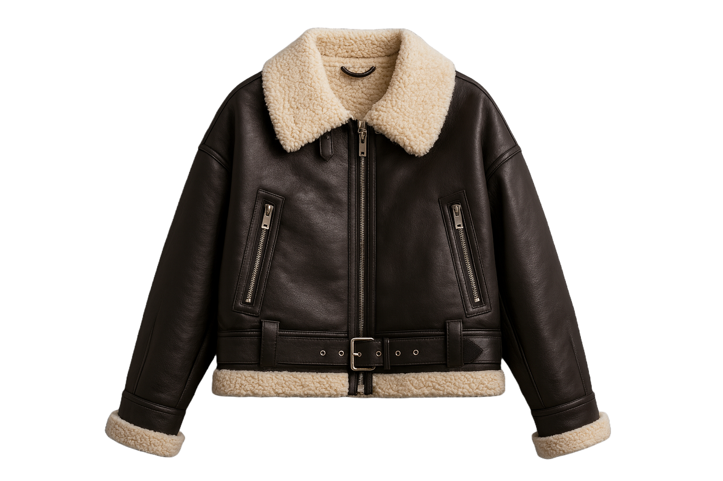 Arctic Luxe Faux Shearling Aviator Jacket