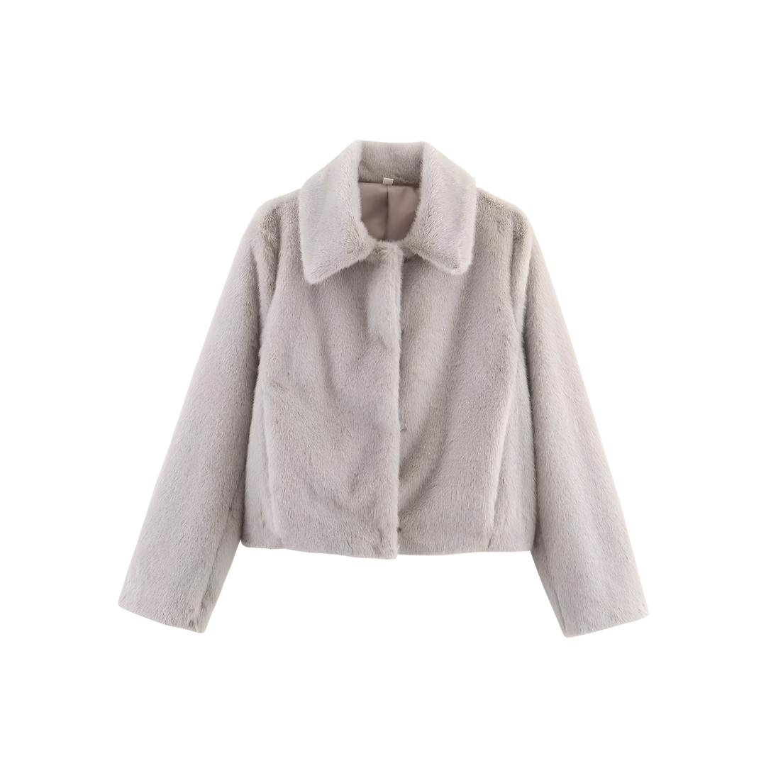 Women’s Loose-Fit Brown Lapel Jacket with Button Embellishments, Autumn/Winter Collection