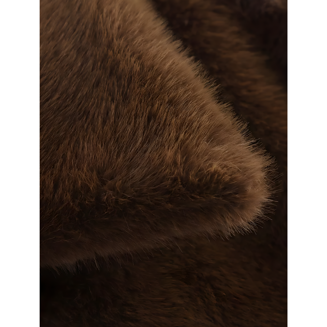 Women’s Loose-Fit Brown Lapel Jacket with Button Embellishments, Autumn/Winter Collection