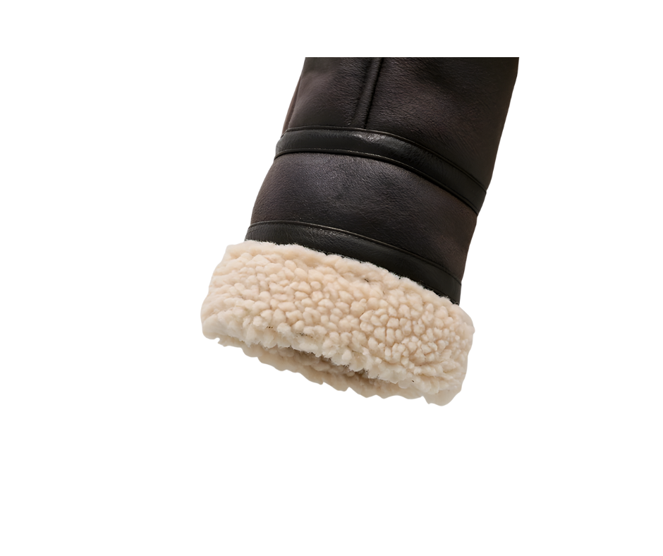 Women’s Faux Shearling Jacket, Vintage Style, Belted Hem, Warm and Cozy