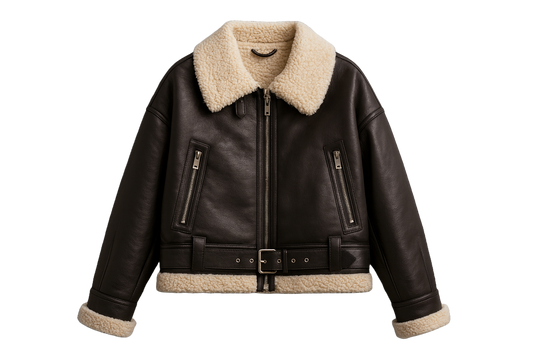 Arctic Luxe Faux Shearling Aviator Jacket