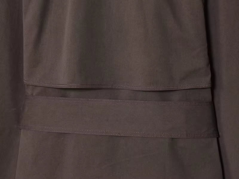 Women’s British-Inspired Double-Breasted Trench Coat, Maillard Color Palette, Autumn